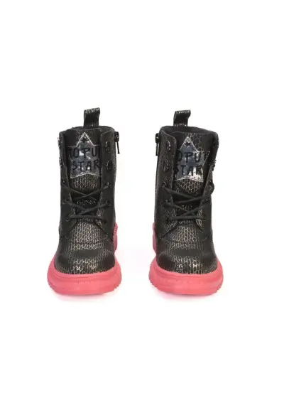 Rock Star Black Silver Grid Boots